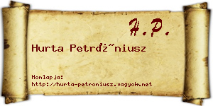 Hurta Petróniusz névjegykártya